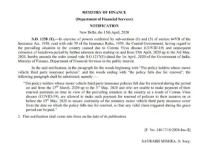 Government extends auto insurance renewal deadline to May 15