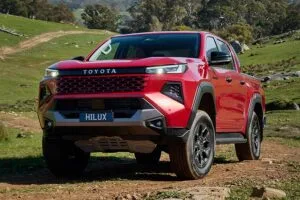 toyota hilux in red